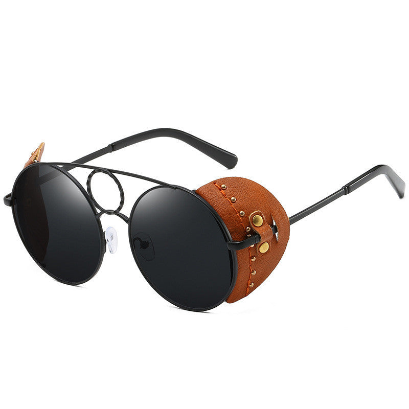 Rimless Round Black-Gold – Oro Optics UV400 sunglasses