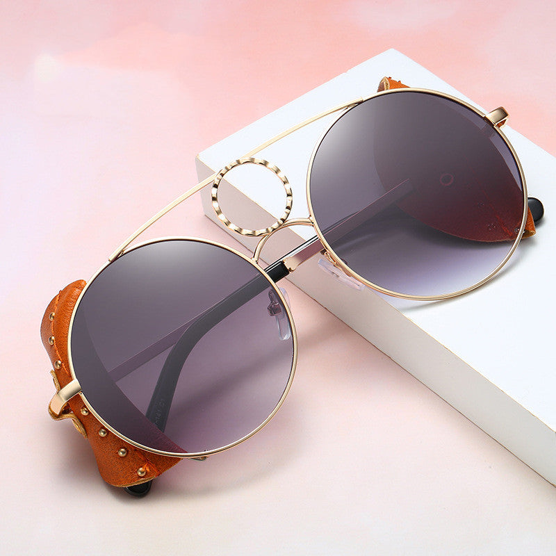 Rimless Round Black-Gold – Oro Optics UV400 sunglasses