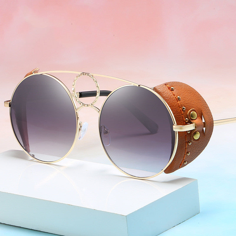 Rimless Round Black-Gold – Oro Optics UV400 sunglasses