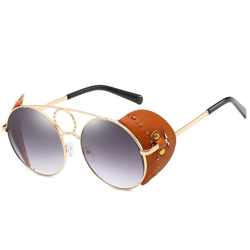 Rimless Round Black-Gold – Oro Optics UV400 sunglasses