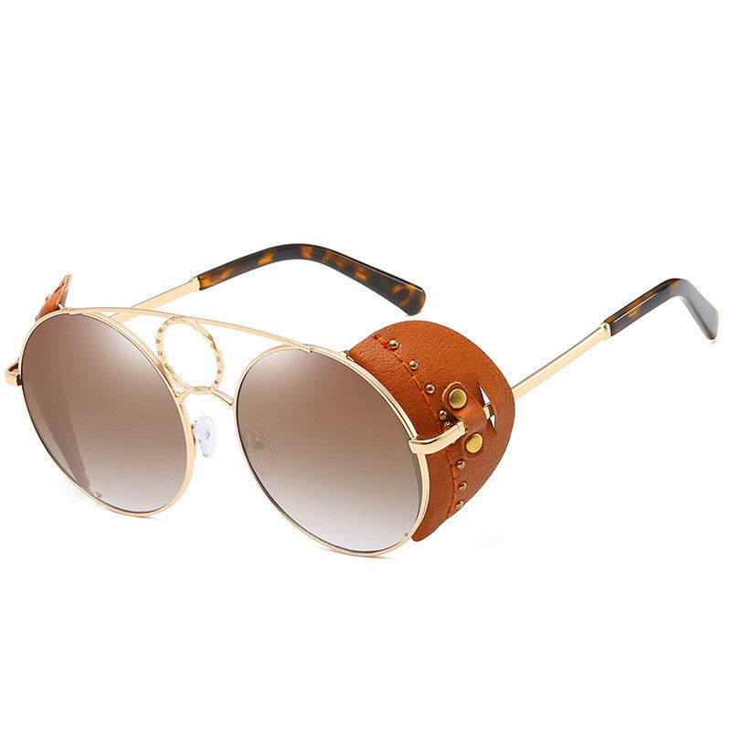 Rimless Round Black-Gold – Oro Optics UV400 sunglasses